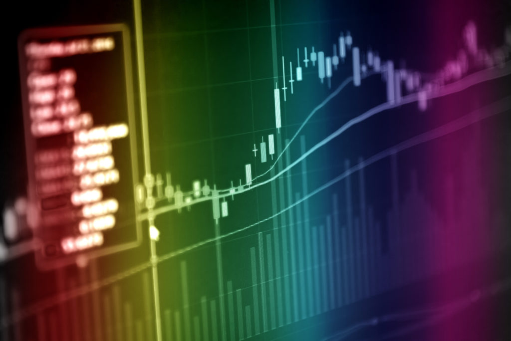 Chart patterns on monitor